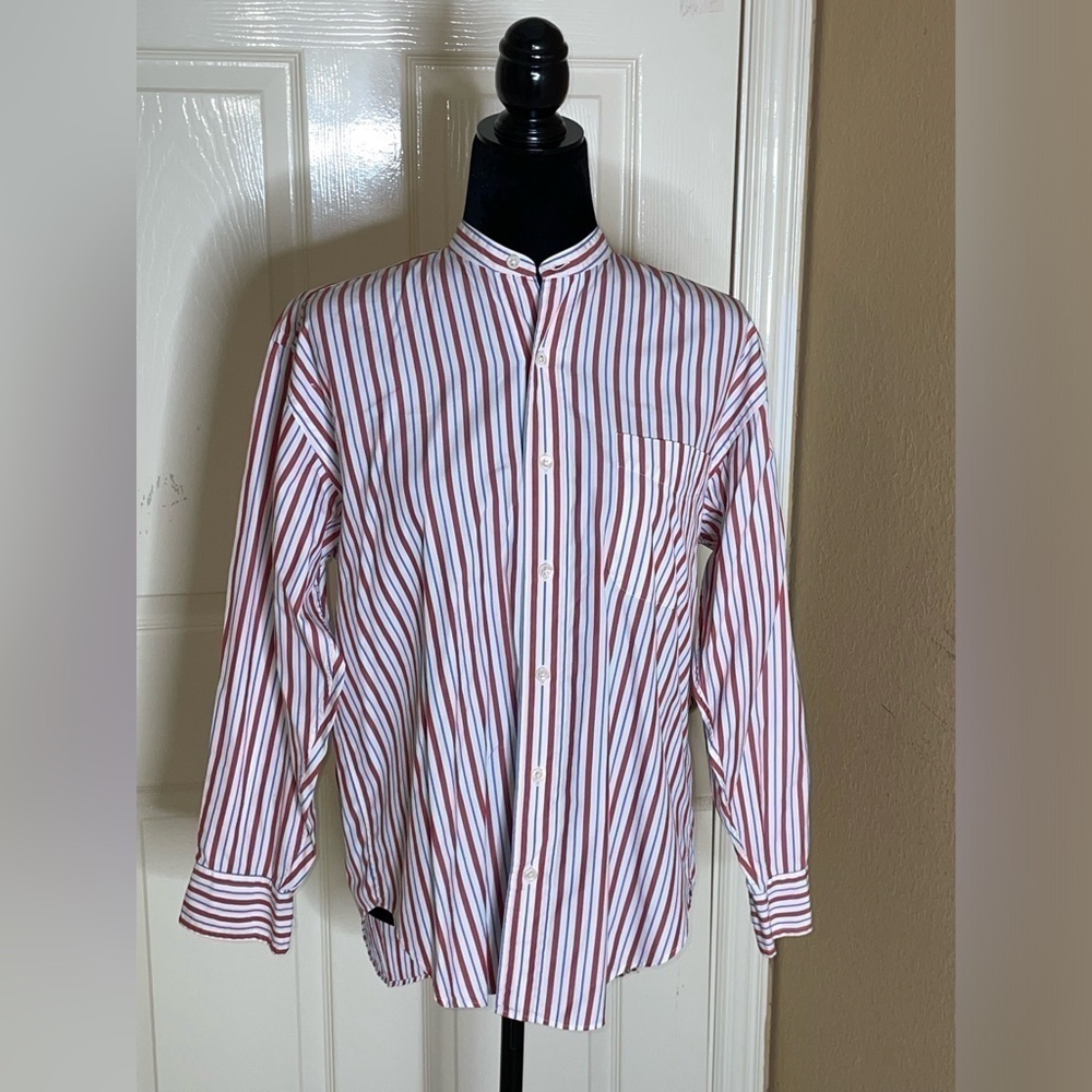 Women's Vintage Ralph Lauren Polo White Blue Red Striped Shirt Size 8 - Picture 4 of 8
